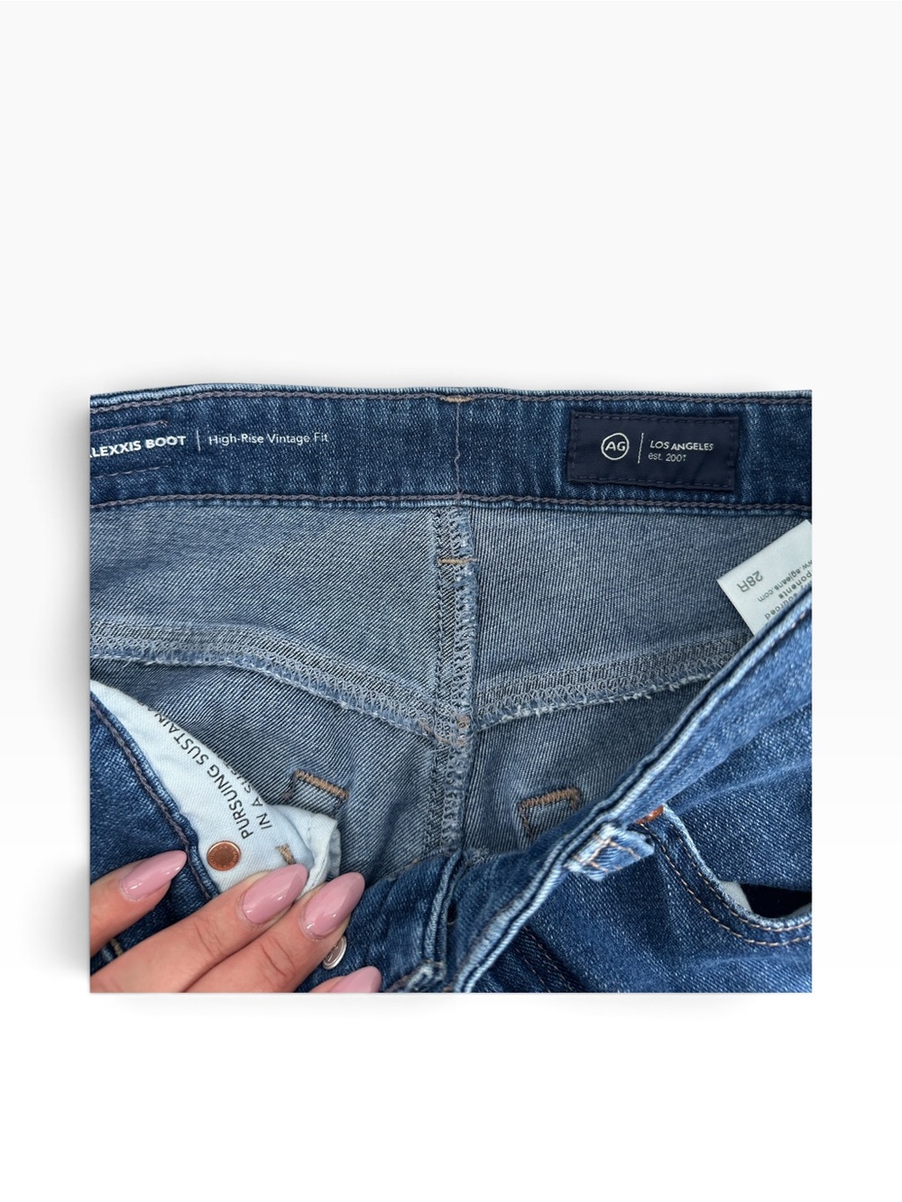 Ag Adriano Goldschmied High-Rise Vintage Fit Jeans Blue Denim alexiss boot sz 28 - Picture 7 of 13